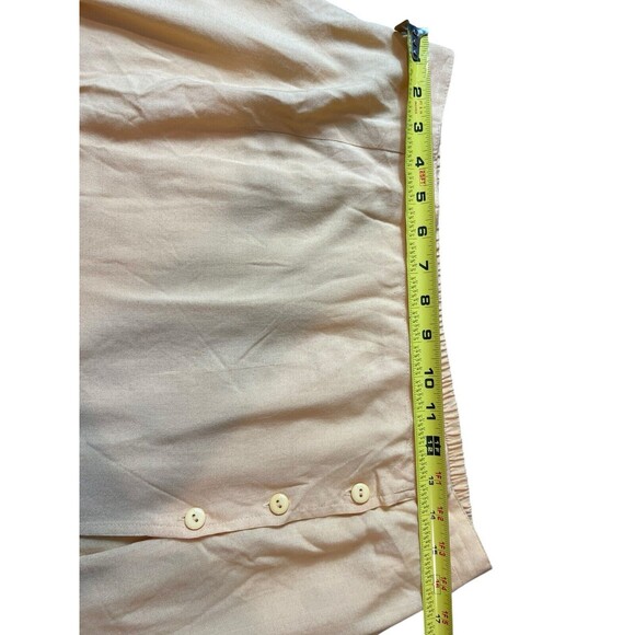 Marla Kim Vintage 90s Yellow Side Buttons Midi Modest Elastic Waist Skirt L - Picture 7 of 9